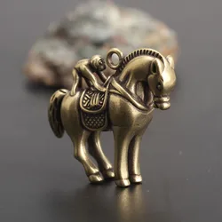 Creative Brass Horse And Monkey Cute Statue Key Chain Pendant Home Office Desktop Ornaments Funny Toys