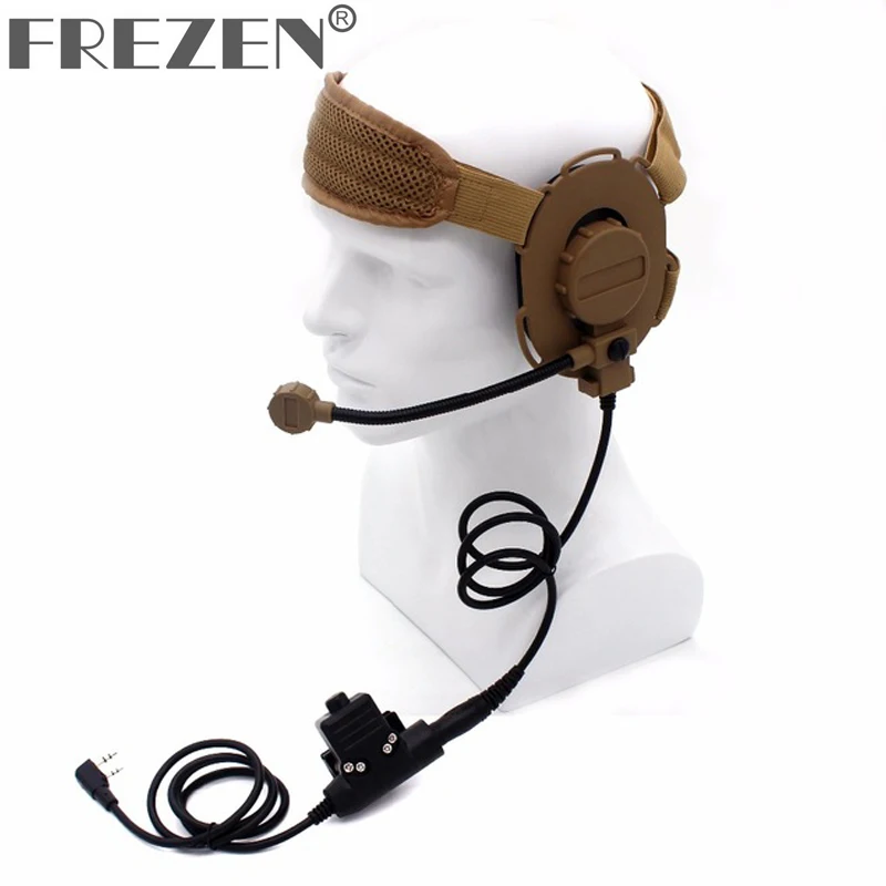 HD03 Z Tactical Bowman Elite II Headset with U94 Style PTT for Kenwood BaoFeng UV-5R GT-3TP UV-82 BF-F8HP BF-F9 V2+ UV-5RE Plus