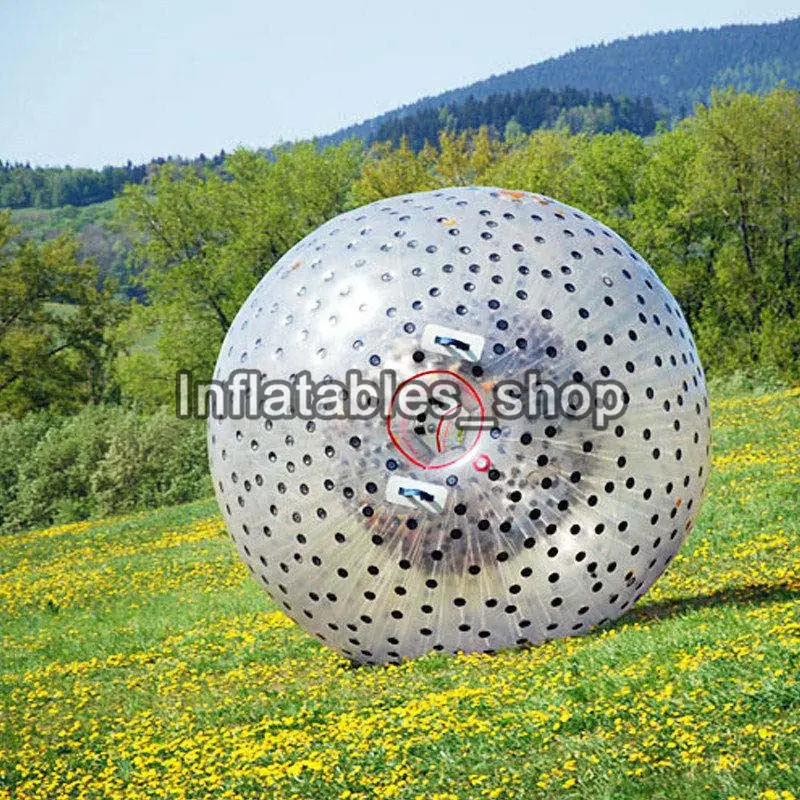 Zorb Ball 2.5m ลูกหนูแฮมสเตอร์มนุษย์ 0.8 มม. วัสดุ PVC Zorb Inflatable Ball เกมกลางแจ้ง