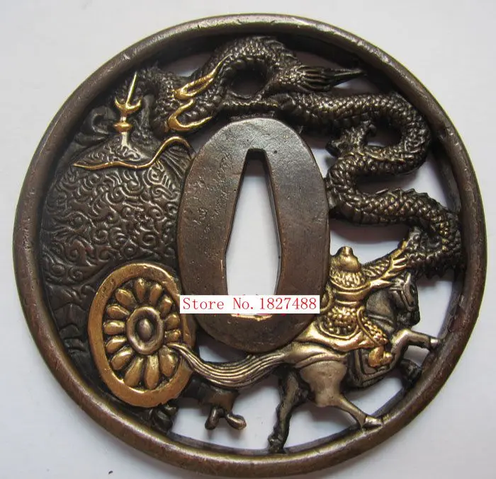 High Quallty Japanese katana Copper Tsuba WAKIZASHI Sword Accessories W/Dragon Design