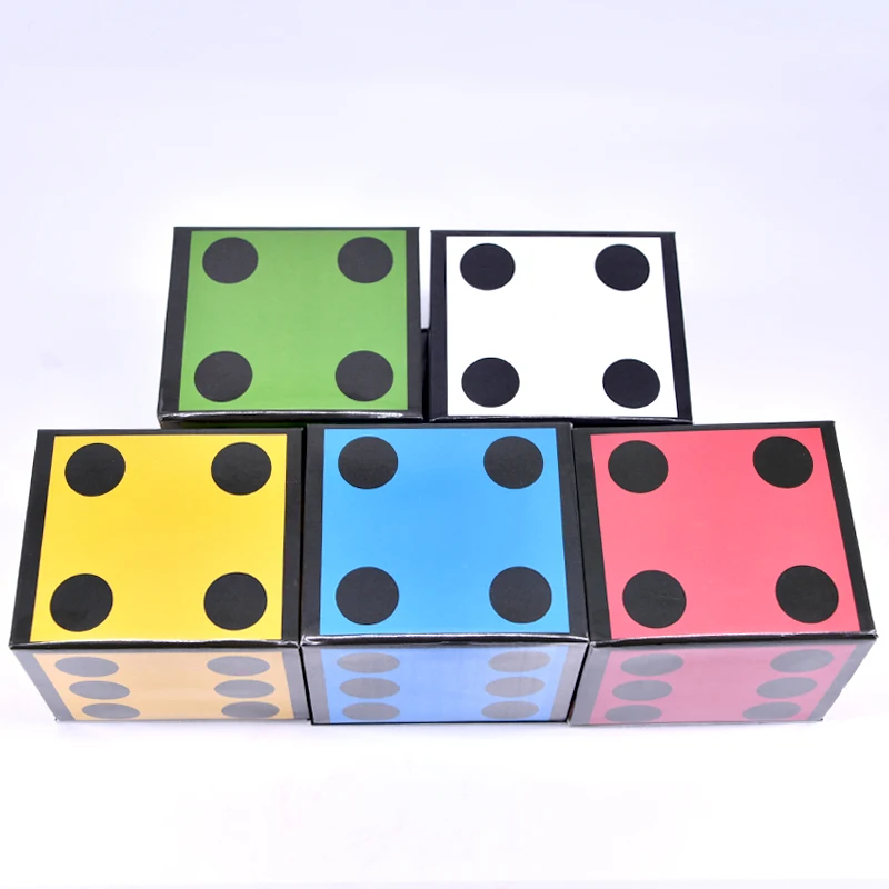 New Card Dice (5 Dice) Magic Tricks Comedy Stage Magia Jumbo Cards To Giant Dice Magie Mentalism Illusion Gimmick Props Magician