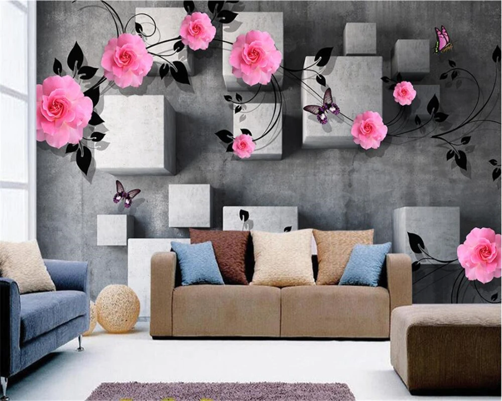 

Beibehang Custom Wallpaper Home Decorative Mural Rose Vine 3D Stereo TV Wall Decorative Painting 3d wallpaper papel de parede