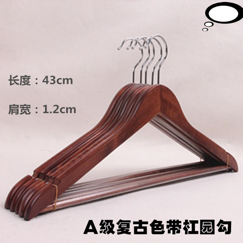 

10pcs/lot 43cm Wood hangers Wooden clothes hanger Non-slip Wooden trousers rack