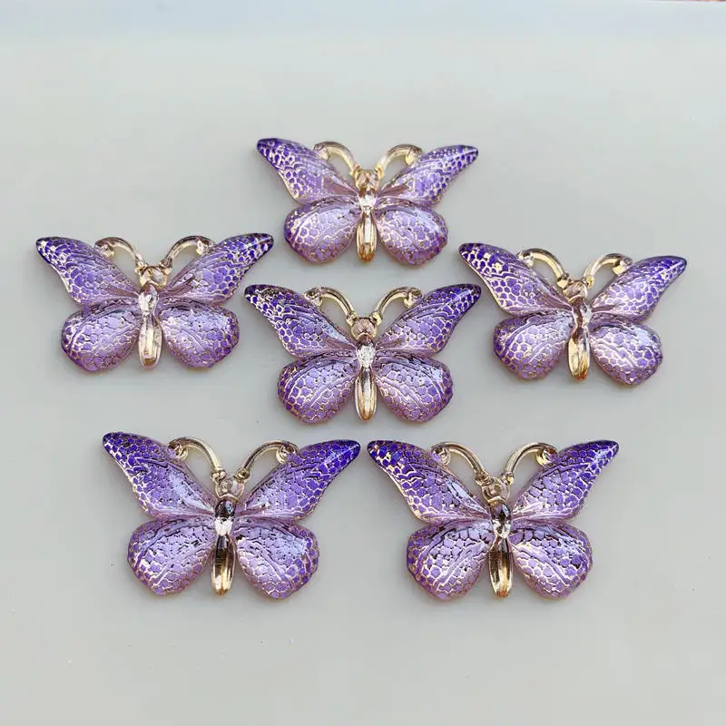 Flat Back Resin Butterfly Flower Animals Flat Back Cameo Cabochon For Jewelry Making Wholesale 23*38mm 10pcs -B276