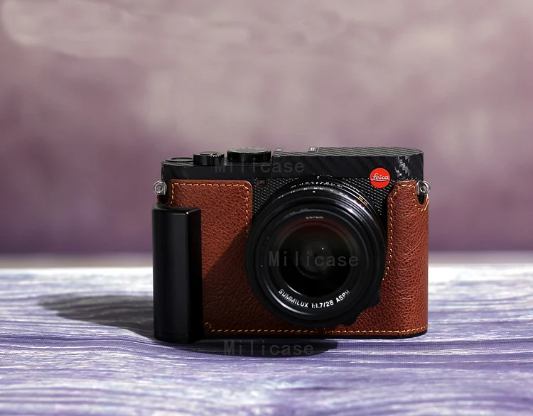 Milicase Handmade Genuine Leather Camera case Half Bag For Leica