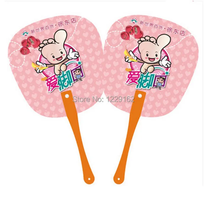 Customized logo printing 1000pcs/lot Advertising plastic hand fan for promotion Cute cool PP hand fan for gift