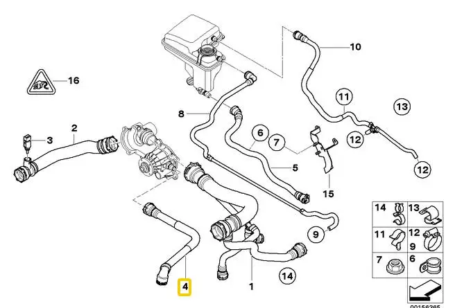 1 piece Water Hose from Water Pump for BMW E65 E66 745i 750i 17127568246