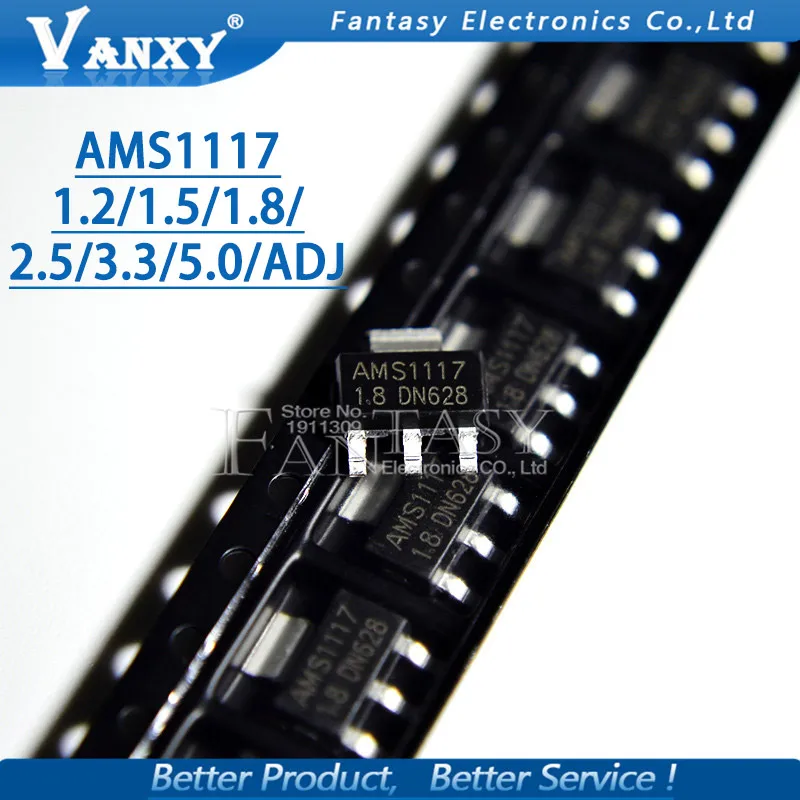 20PCS AMS1117  AMS1117-3.3V AMS1117-ADJ AMS1117-1.8 AMS1117-1.2 AMS1117-5.0 AMS1117-2.5 AMS1117-3.3 AMS1117-5.0 AMS1117-1.5