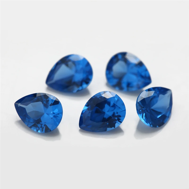 Synthetischer Spinell, Birnenförmiger Schliff, Lose Steine, Blau, 3x5mm-10x12mm, 106 109 112 113 114 120, Farbe für Schmuckzubehör – Detail 8