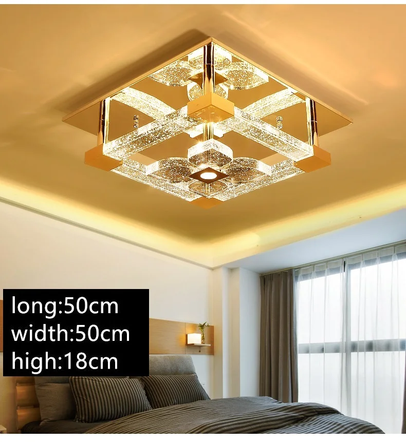 IWHD Crystal LED Ceiling Light Fixtures Bedroom Living Room Plafondlamp Tricolor dimming Lamparas De Techo Home Lighting Lustre