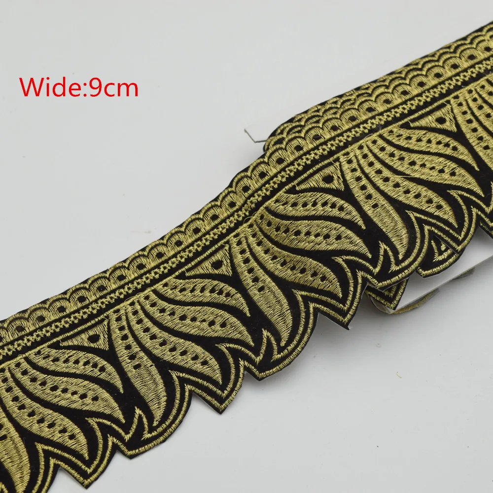 5Yards many types Velvet Black and white African Embroidery  lace trim fabric for Women Dress