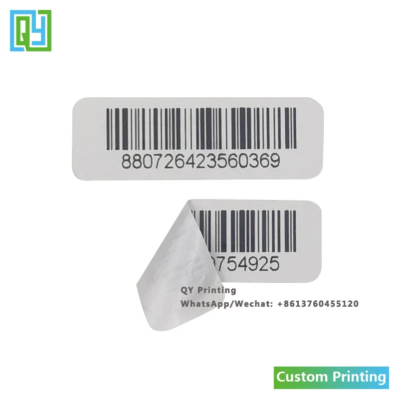 1000pcs 30x10mm Free Shipping Customized Serial Number Barcode Labels White Paper Variable Data Stickers For Inventory Tracking