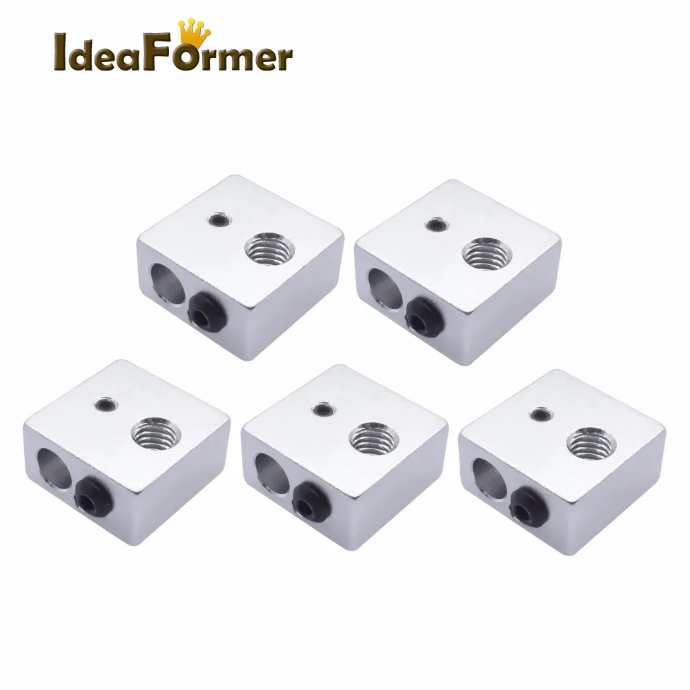 Idea Former 2Pcs 3D printer parts heating block MK7 MK8 dedicated print head heated Aluminum block MK8 Extruder