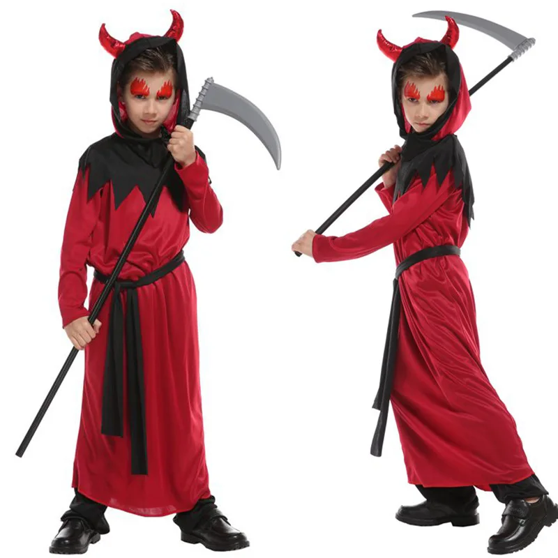 

Kids Boys Ghost Red Devil Costume Easter Christmas Carnival Halloween Masquerade Fancy Dresses Clothing Children Cosplay Clothes