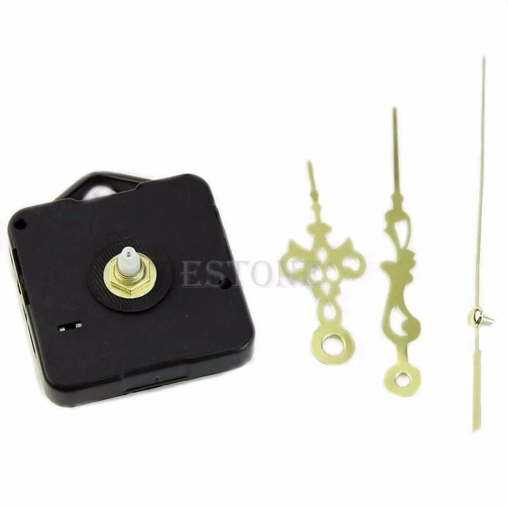 Quartz Wall Clock Movement Mechanism Replacement Parts Kit Simple DIY Gold Hands