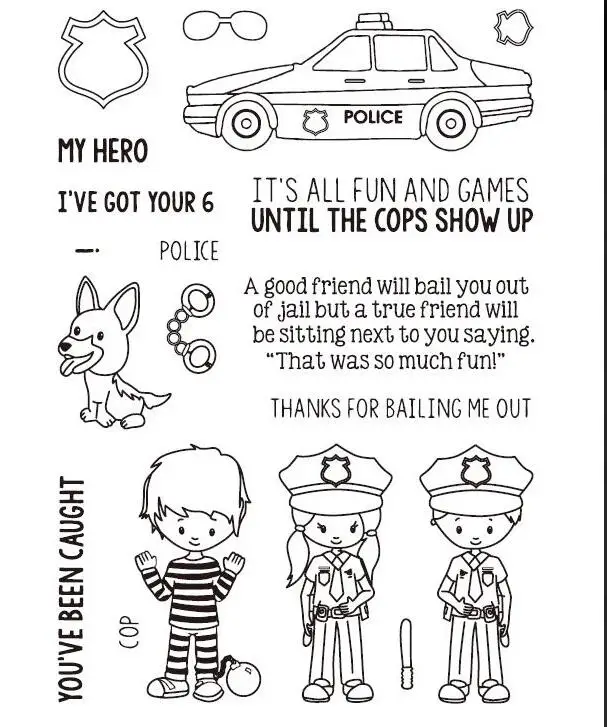 Police Transparent Clear Silicone Stamp Seal DIY Scrapbooking Photo Album Decorative Clear Stamp A0335