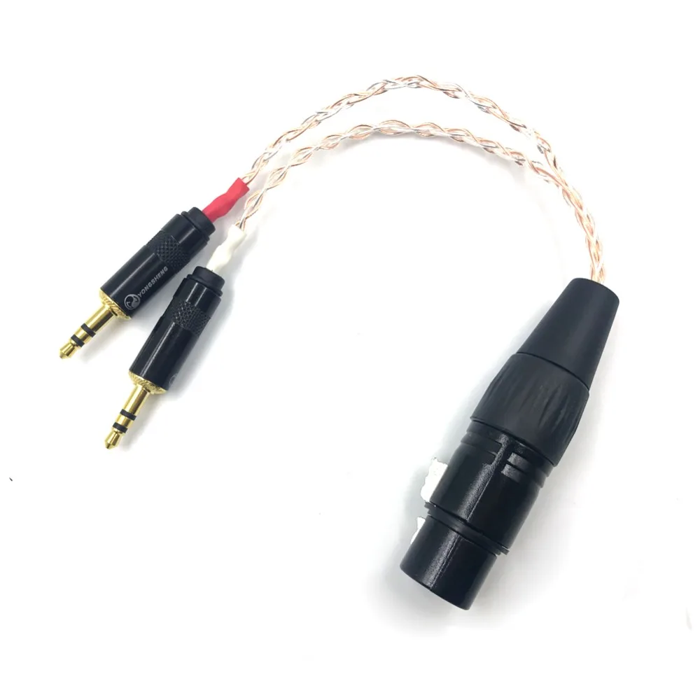 هالدين 8 النوى 7N OCC كابل 2x3.5 مللي متر ذكر إلى 4-pin XLR أنثى محول الصوت المتوازن لمشغل PHA-3 بونو 15 سنتيمتر