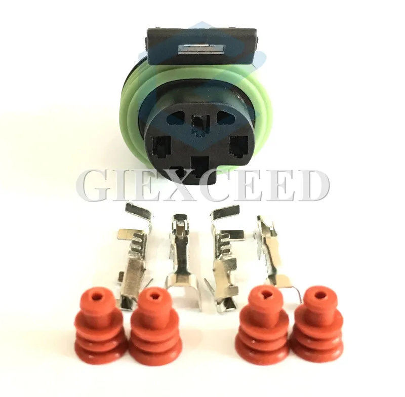 2 Sets 4 Pin Starter 12065298 Metri-Pack 150 Sealed Female Electrical Connector Oxygen Sensor Plug Socket