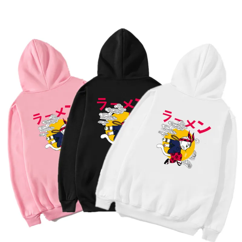 2019 Autumn Winter Fleece Men Sweatshirts Harajuku Anime   Naughty Rabbit Print Streetwear Hoodies Men Hip Hop Fashion Tracksuit