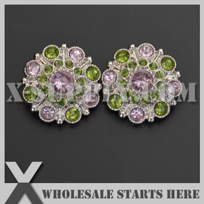 

28mm Special Stargazer Acrylic Rhinestone Button with Shank Back,Mixed Color for Flower Center,Headband