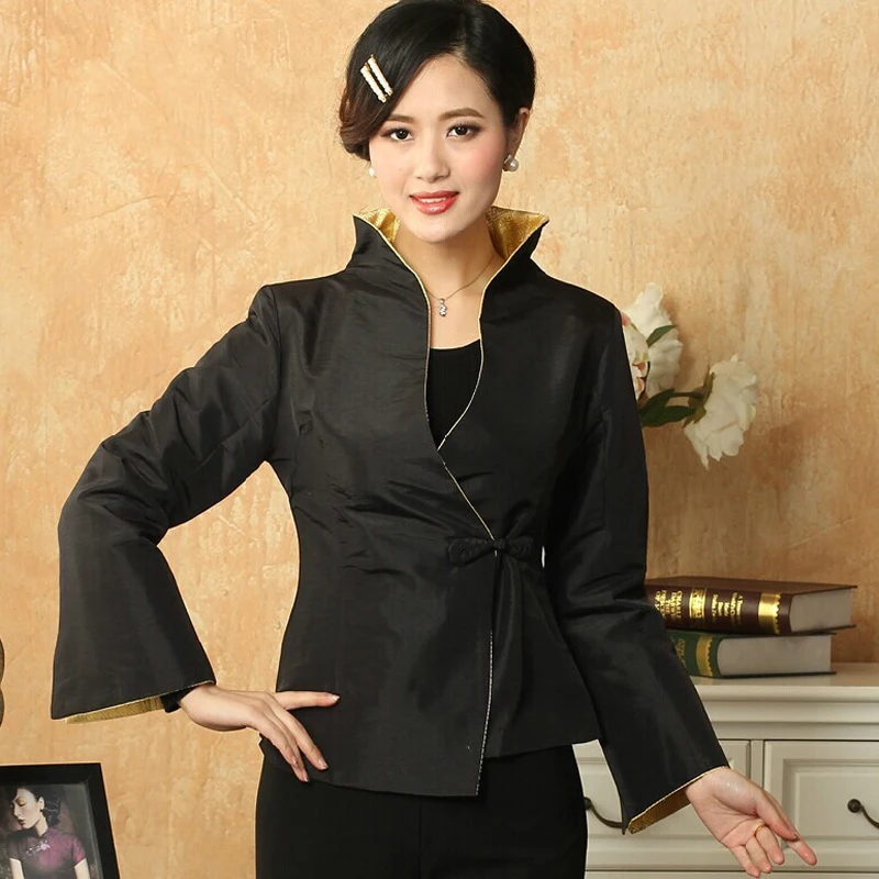 

Vintage Black New Fashion Women Flare Sleeve Jacket Coat Outerwear Chinese tradition Black Size: M,L,XL,XXL,XXXL