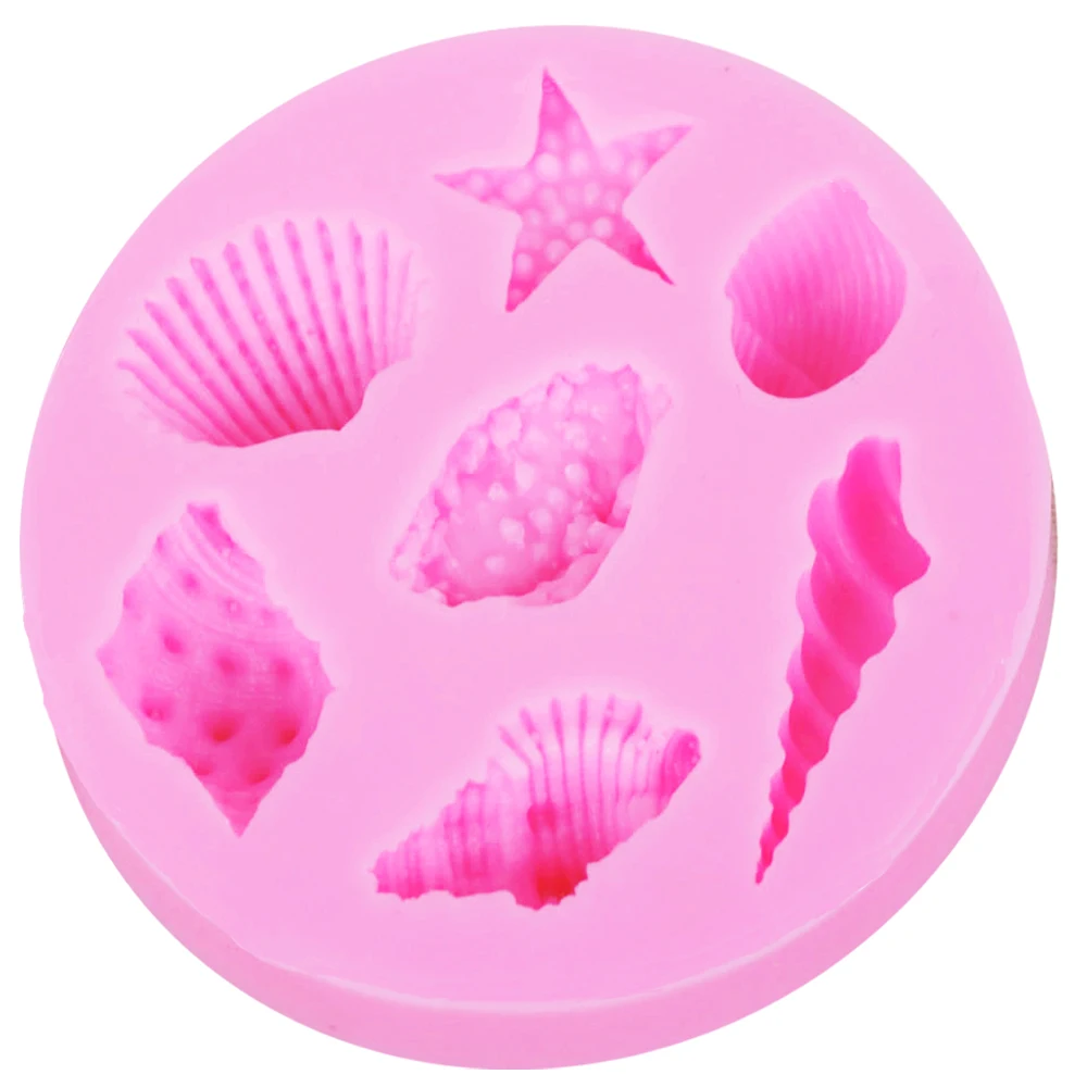 Sophronia 3D Starfish Sea Shells Conch Silicone Molds Fondant Cake Decorating Tools Chocolate Candy Moulds Kitchen Baking Forms