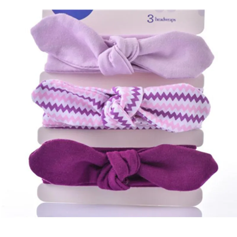 

3PCS/SET Kids Headbands Set Hair Accessories Soft Cotton Knot Ear Headband Little Girls Rabbit Ear Headband Hair Kid Accessories