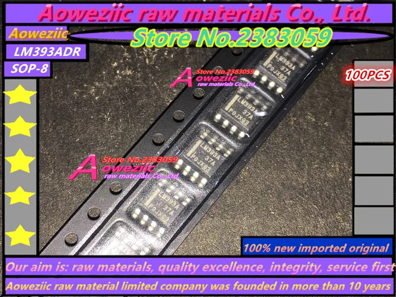 Aoweziic   (100PCS) 100% new imported original LM393ADR LM393A SOP-8 linear comparator chip