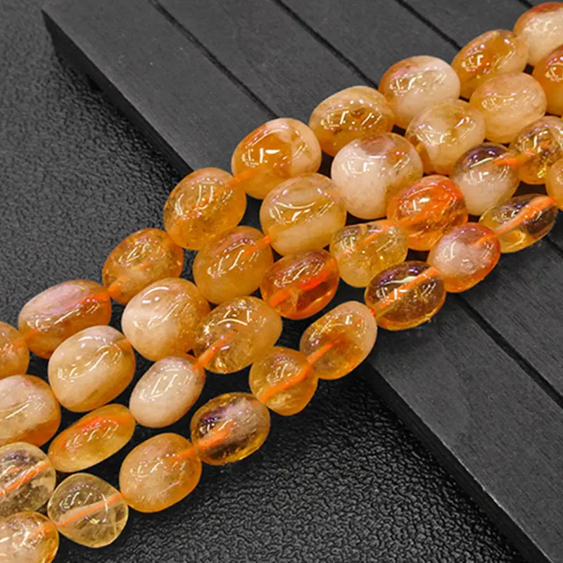 Natural Citrines Quartz Beads Freefrom Potato Loose DIY Beads For Jewelry Making Beads Accessories 15'' For Women Men Gift