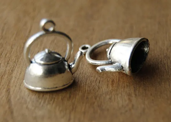 30pcs Tibetan silver Lovely 3D Teapot Charm 10x14x20mm Fit Jewelry Making A67