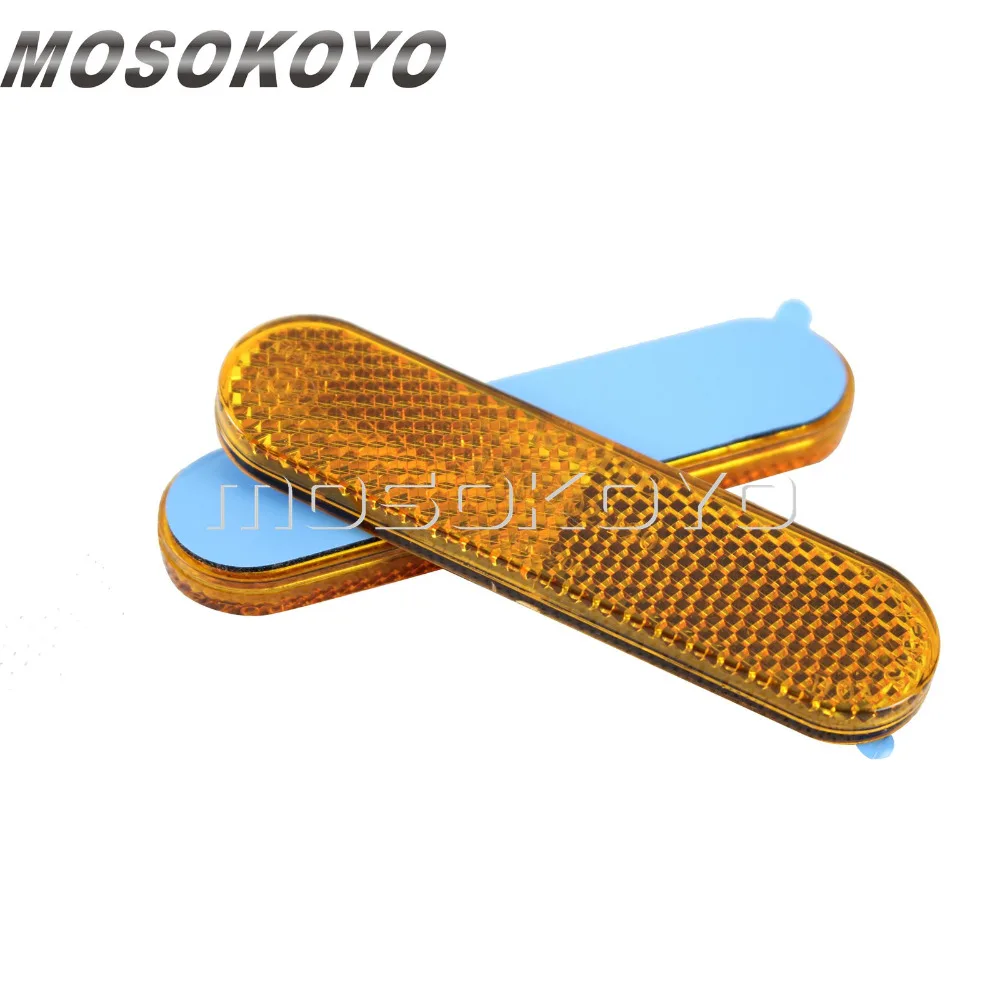 2pcs Stick On 9.5cm*2.5cm Safety Warning Reflector Self Adhesive Tape Reflector Plate Sticker for Motorcycle Bike ATV Truck