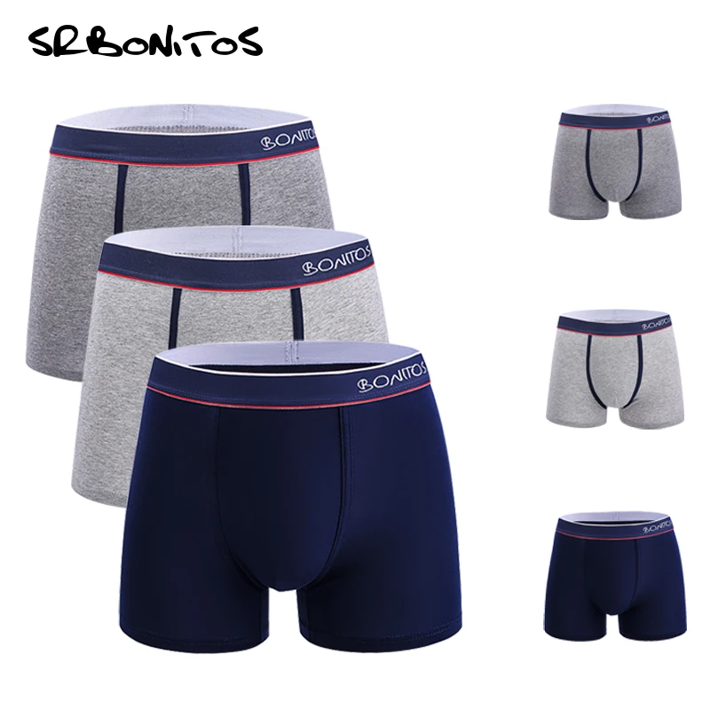 Mens Underwear Boxers 3pcs/lot Male Panties Cotton Boxershorts Men Solid Underpants Comfortable Brand Shorts