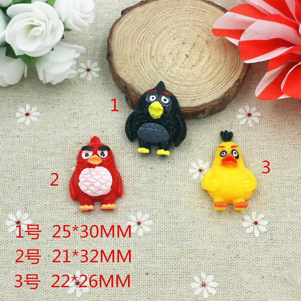 100 pieces/lot kawaii resin cabochons birds planar resin for diy decoration phone hair crafts