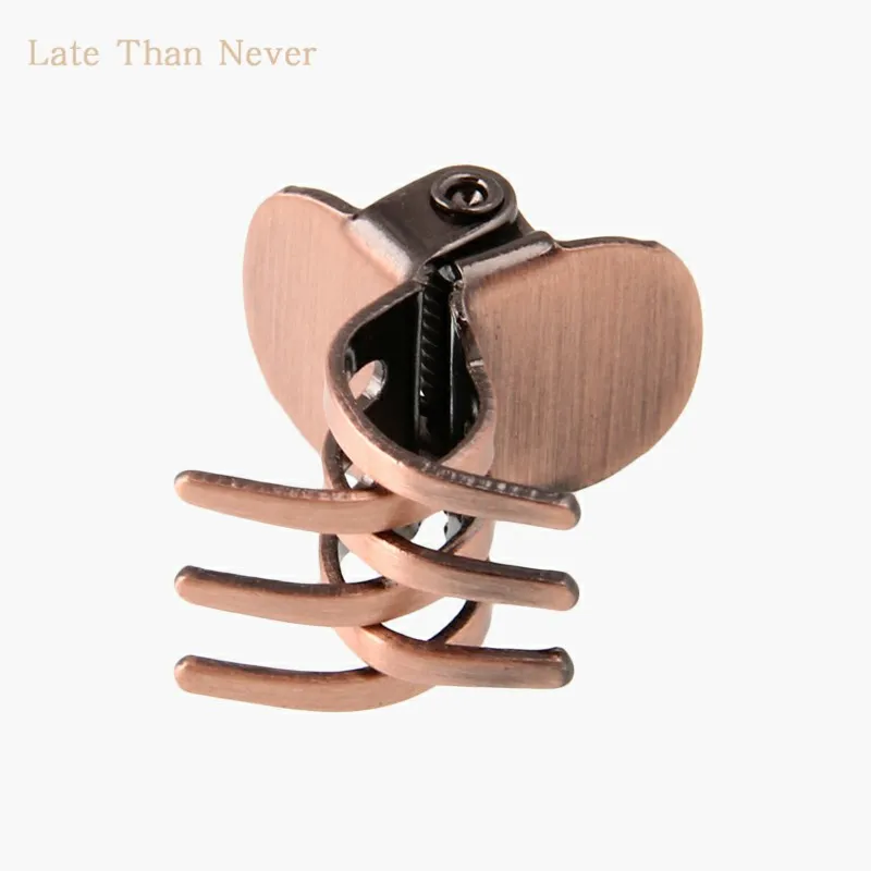 wholesale antique copper metal high quality small mini hair claws snap side clips jaw crab clamp clips