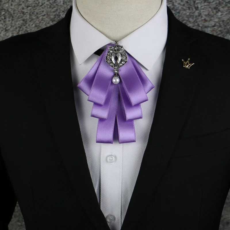 New male woman purple Headdress collar tie occupation Korean airline stewardess shirt bow Business Bank Hotel free shipping