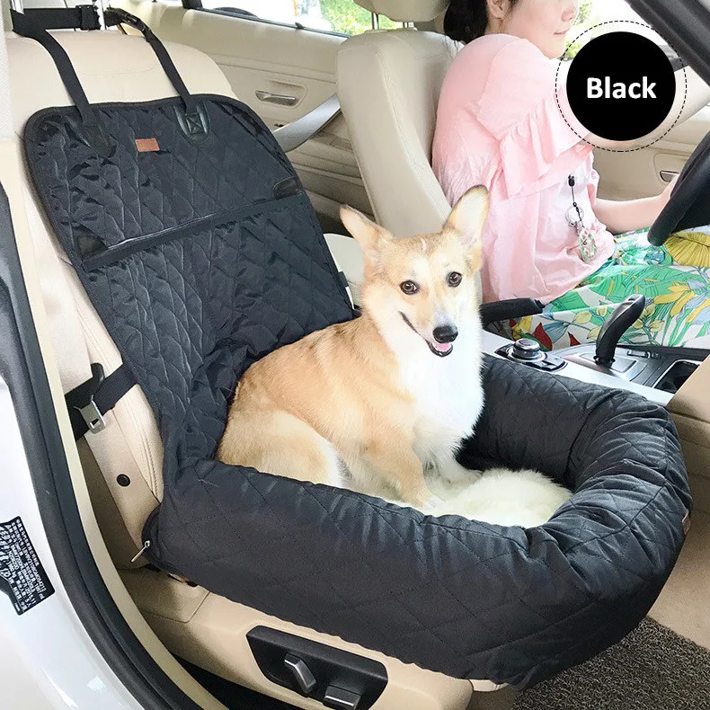 Dog Car Seat Bed Travel Dog Car Seats for Small Medium Dogs Front/Back Seat Indoor/Car Use Pet Car Carrier Bed Cover Removable