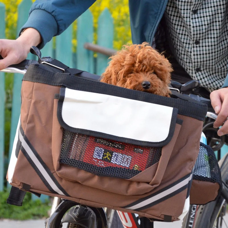 

Bicycle Pet Carrier Baskets Pouch Bicycle Front Bag Aluminum Alloy Cycling Frame Front Puppy Cat Dog Carrier Bags Pet Carriers