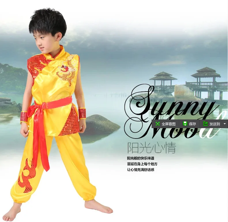 Cinese costumi tradizionali Per Bambini spettacoli di arti marziali Privato drago totem tai chi suit bambini costume di danza