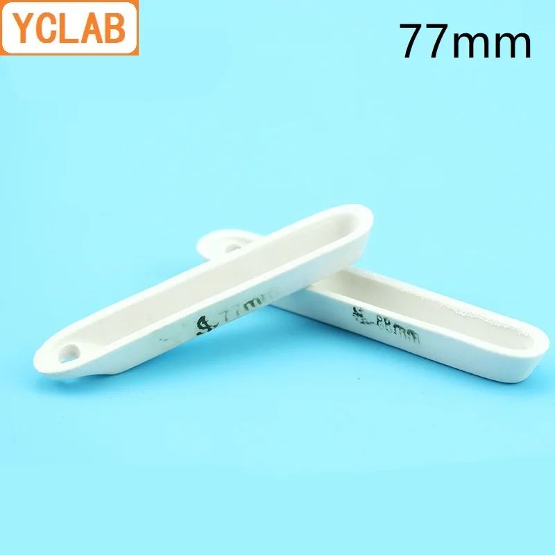 YCLAB 77mm Ceramic Ark Square Boat Ash Content Dish High Temperature Resistant Laboratory Chemistry Equipment