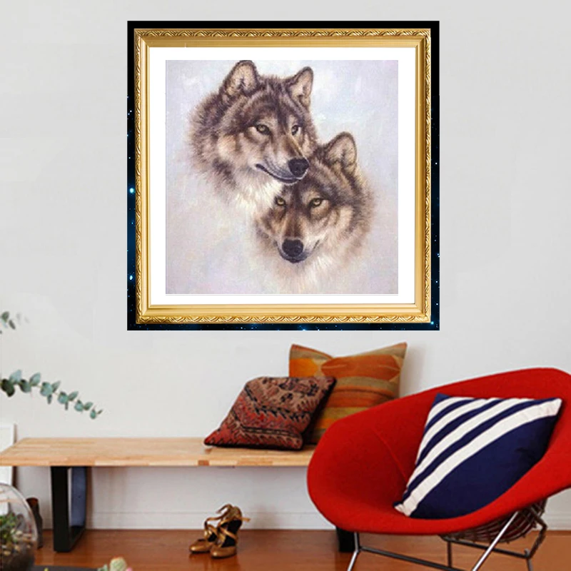 Wolf Husky Cross Stitch 100% Accurate Painting High Quality Animal Cross Stitch Fabric Sets Handmade Artifical Gift 30x30cm