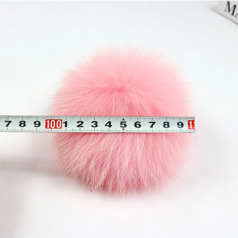 2 piece 10 cm Natural Real Fox Fur Ball Pom Poms Fluffy Fur Pompom DIY Women Kids Winter Hat Skullies Beanies Knitted Cap F28