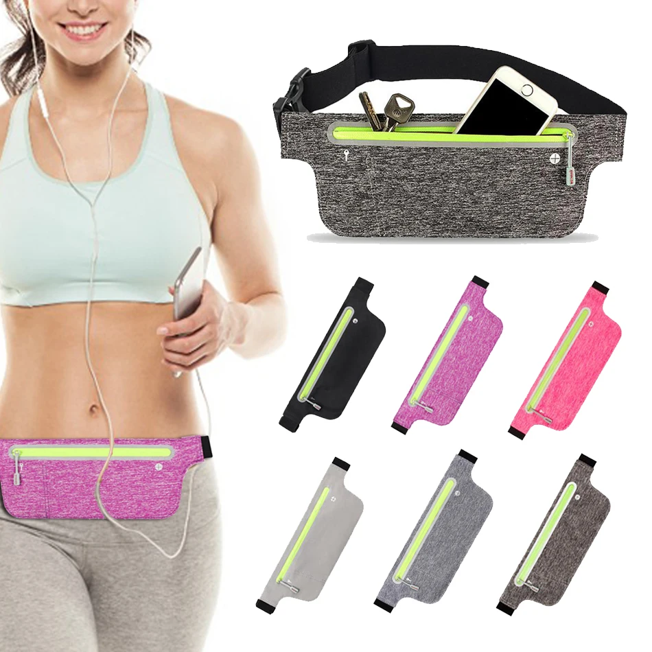 Running Belt Bag For iPhone Samsung Huawei Xiaomi Slim Waist Bag GYM Sport Belt Case Walking Jogging Run Travel Cell Phone Pouch