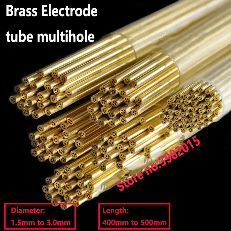 EDM Drilling Brass Electrode Tube multihole 1.5/2.0/2.5/3.0*400mm Ziyang 4 Holes for WEDM Drilling Machine