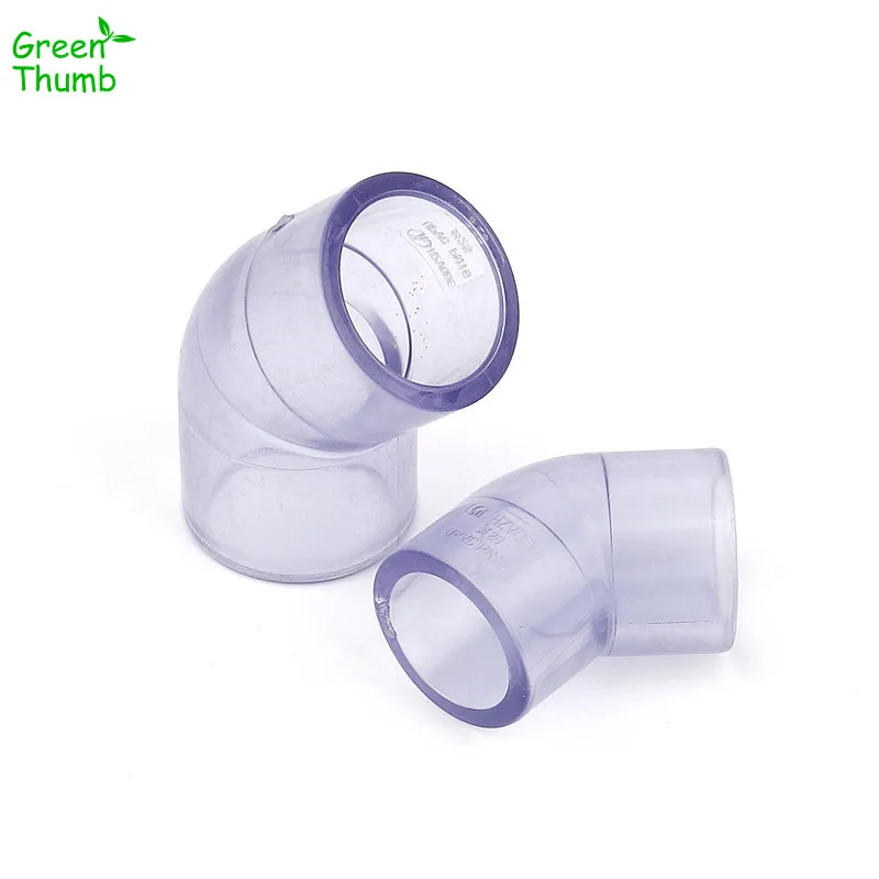 

9pcs Blue Transparent PVC Equal Inner Diameter 20 mm/25 mm 45 Degree Elbow Connector Garden Micro Drip PVC Connector Joints