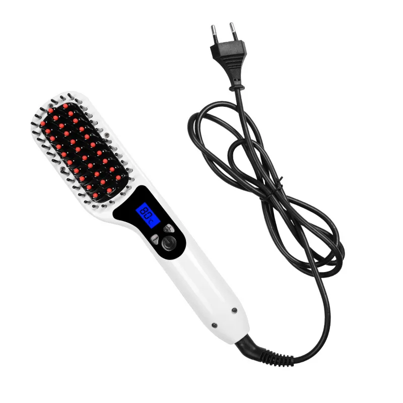 

Free Shipping LCD Comb Brush Hair Straightener New Ceramic Hair Straightening Brush Comb Irons Electric Hair Straightener Brush