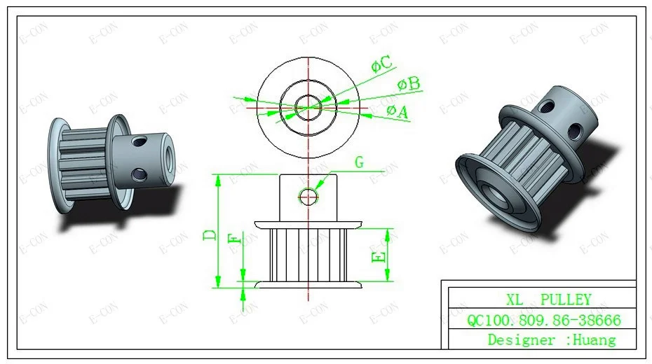 Poulie de courroie de distribution en aluminium de Type XL XL12T, 11mm de largeur, 12 dents 6mm/5mm/6.35mm/7mm/4mm/8mm, trou d'alésage pour moteur pas à pas 1 pièces