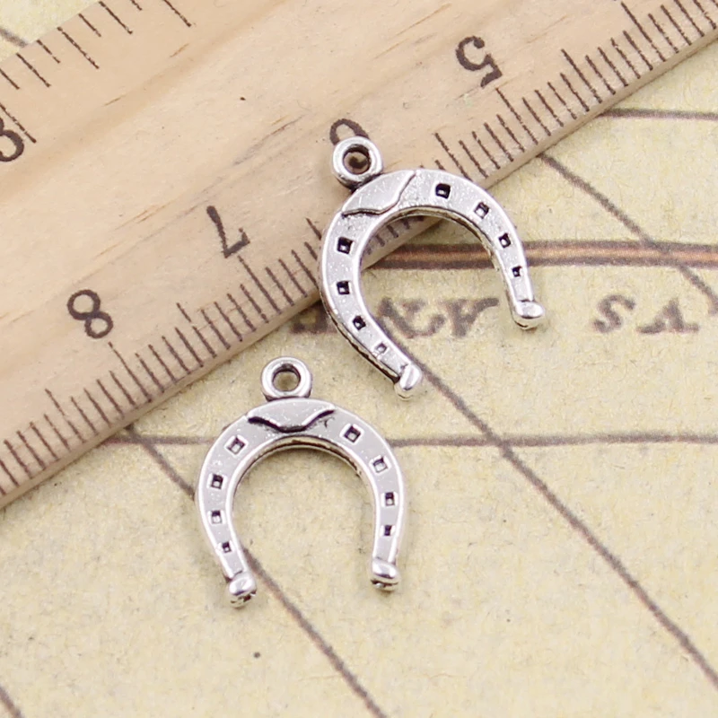 20pcs Charms Lucky Horseshoe Horse 16x13mm Tibetan Bronze Silver Color Pendants Antique Jewelry Making DIY Handmade Craft