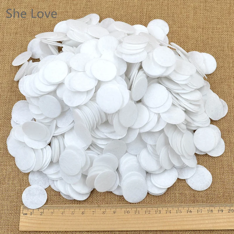 Chzimade 1000pcs 25mm White Felt Circle Die Cut Appliques DIY Cardmaking Craft Round Shape