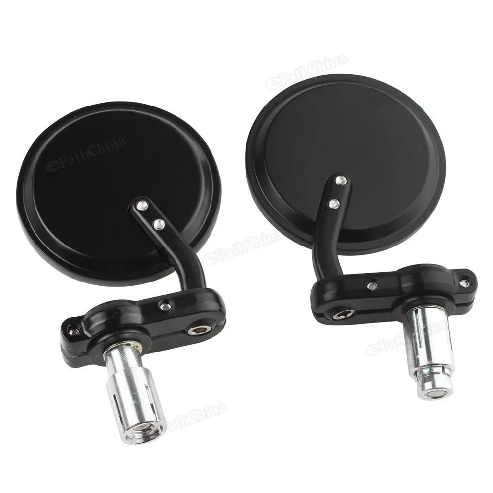 

IZTOSS Hot Sale! Universal Black Motorcycle 3" Round 7/8" Handle Bar End Rearview Side Mirrors