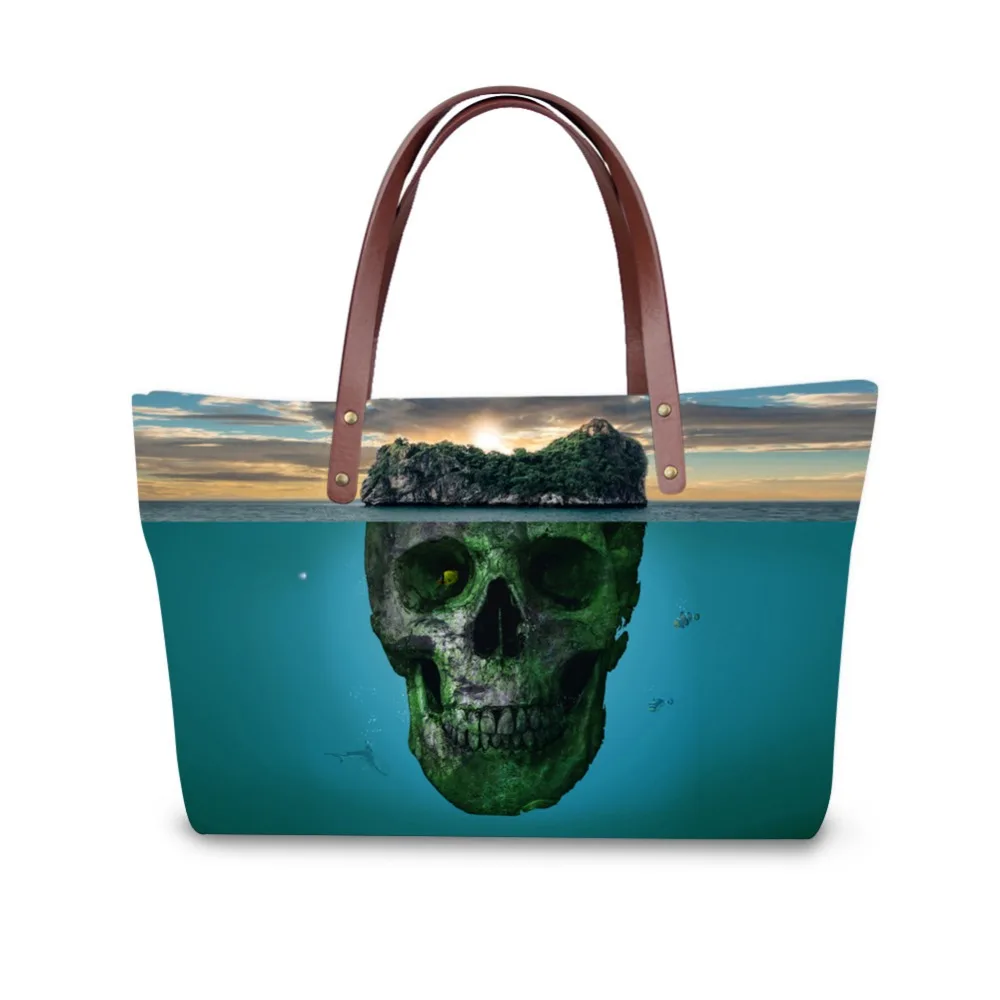 

3D Skull series print ladies handbag women lovely note pattern handbags handbag+messenger bag+purse multifuction bags